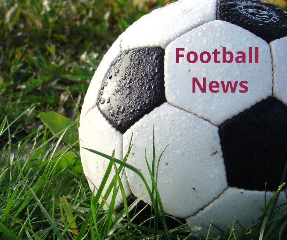 'Football News' written on football on grass