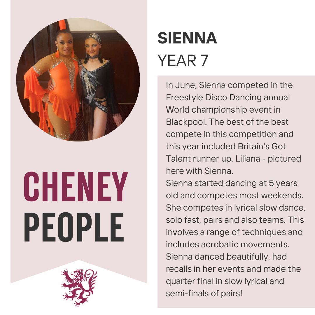 Cheney People, Sienna, Year 7