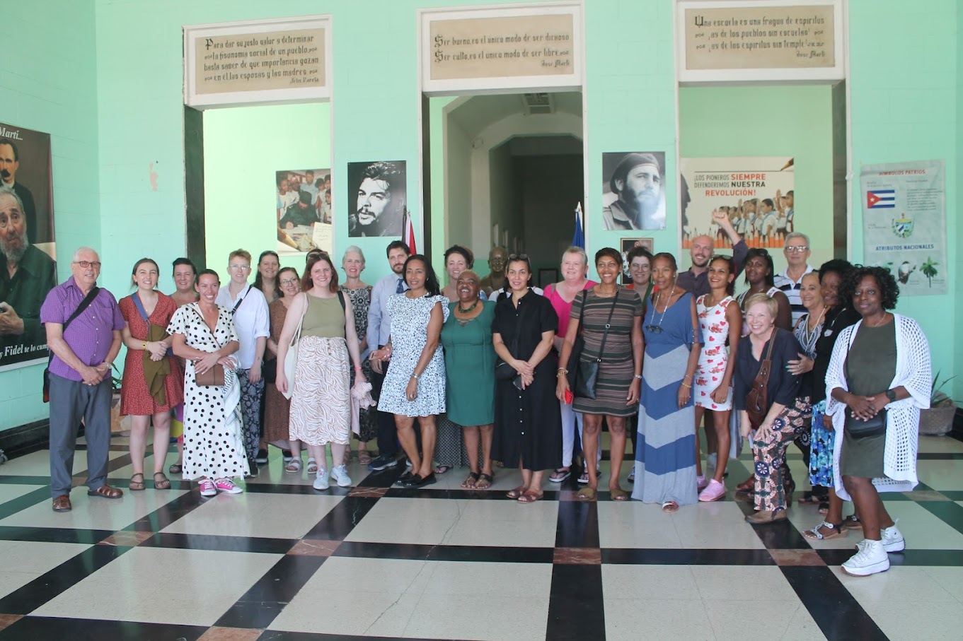 The delegation at Alfredo Miguel Aguayo primary school, 23 October 2023