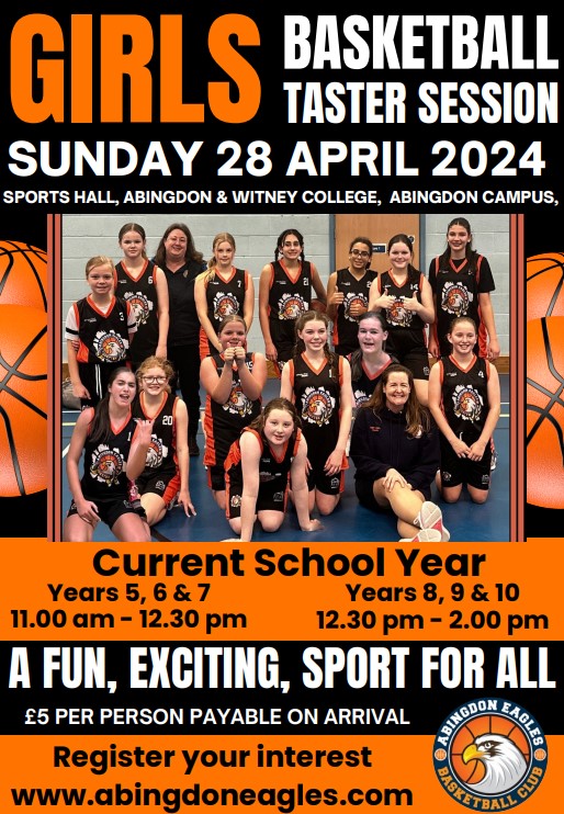 Basketball Taster Session Sunday 28 April 2024 poster